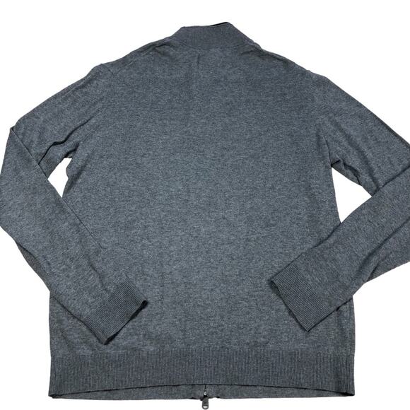 Mango cotton/cashmere lite gray zippered cardigan Medium - Picture 3 of 7